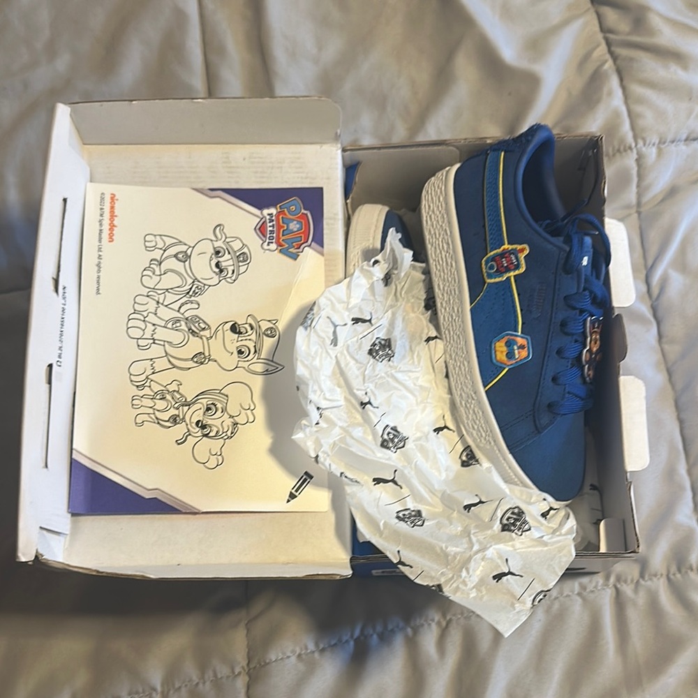 Puma Kids Sneakers - Blue with Yellow Accents